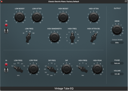 Logic pro のデフォルトVintage Tube EQ【おすすめ】Logic pro の使えるデフォルトプラグイン8選！